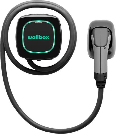Wallbox Pulsar Plus ladeboks med Wi-Fi, 22 kW, 7 meter, Type 2, sort